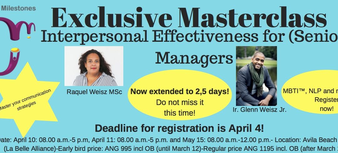 Exclusive Masterclass “Interpersonal Effectiveness for (Senior) Managers”