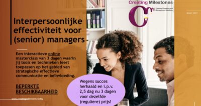 Online Masterclass (Dutch) Interpersonal Effectiveness for (senior) managers