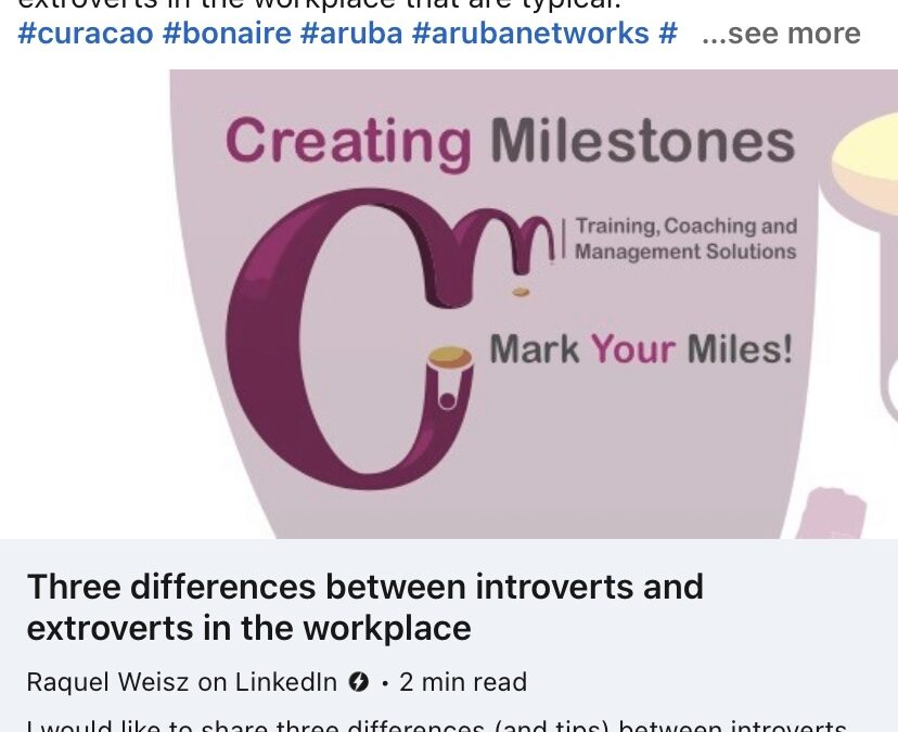 Article LinkedIn (Three differences introverts-extraverts)